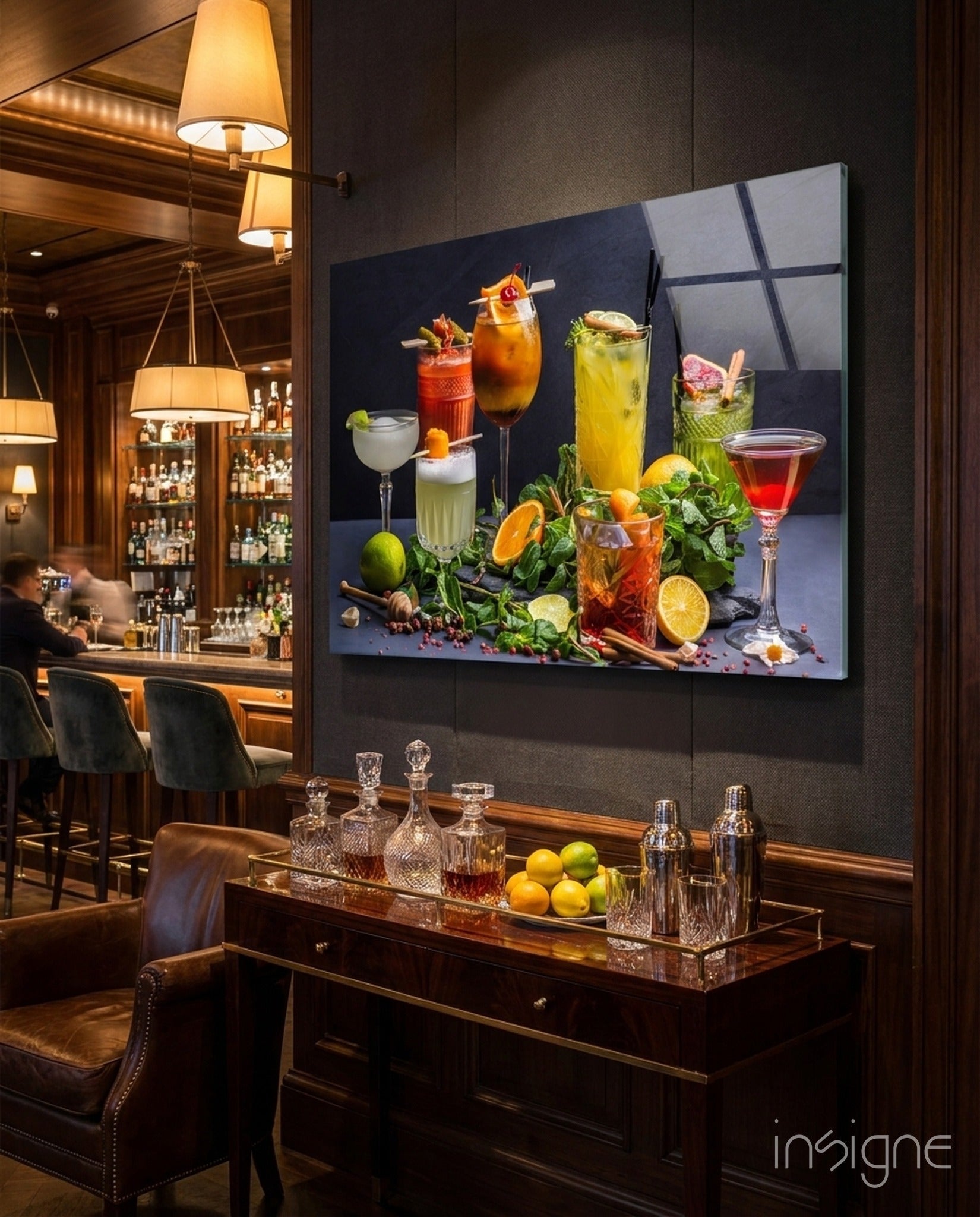 Cocktails Glass Wall Art