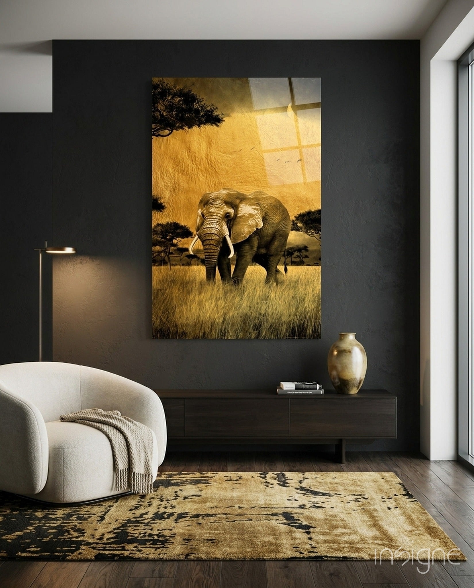 Elephant Glass Wall Art