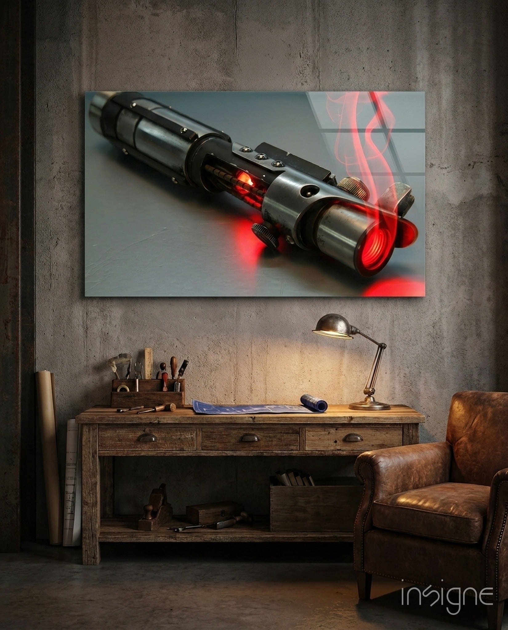 Light Saber Glass Wall Art