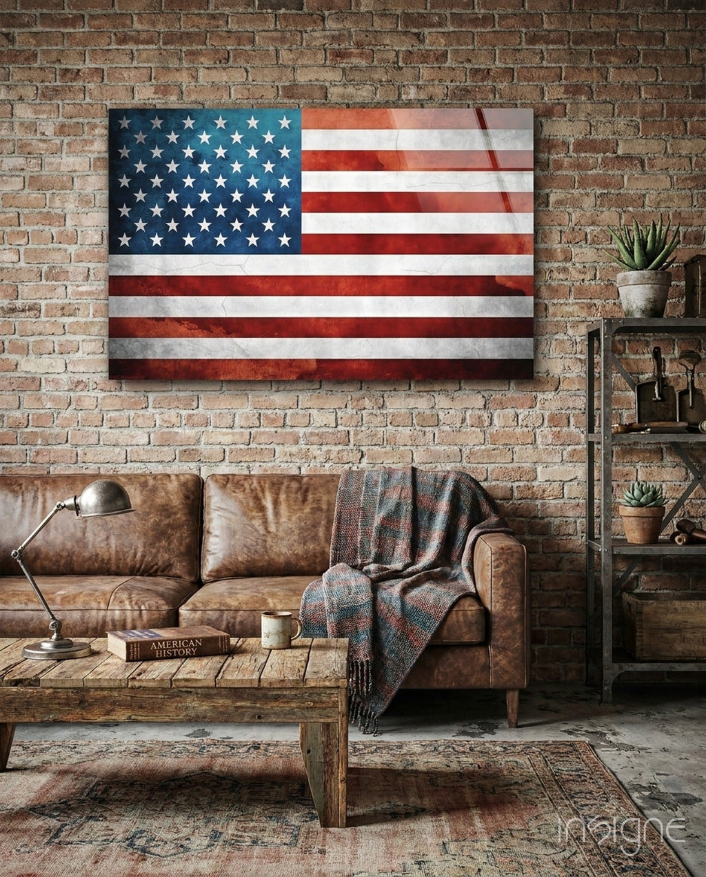 Flag of the United States Glass Wall Art