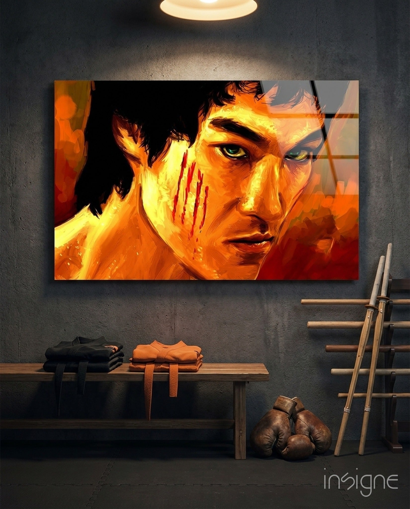 Bruce Lee Glass Wall Art