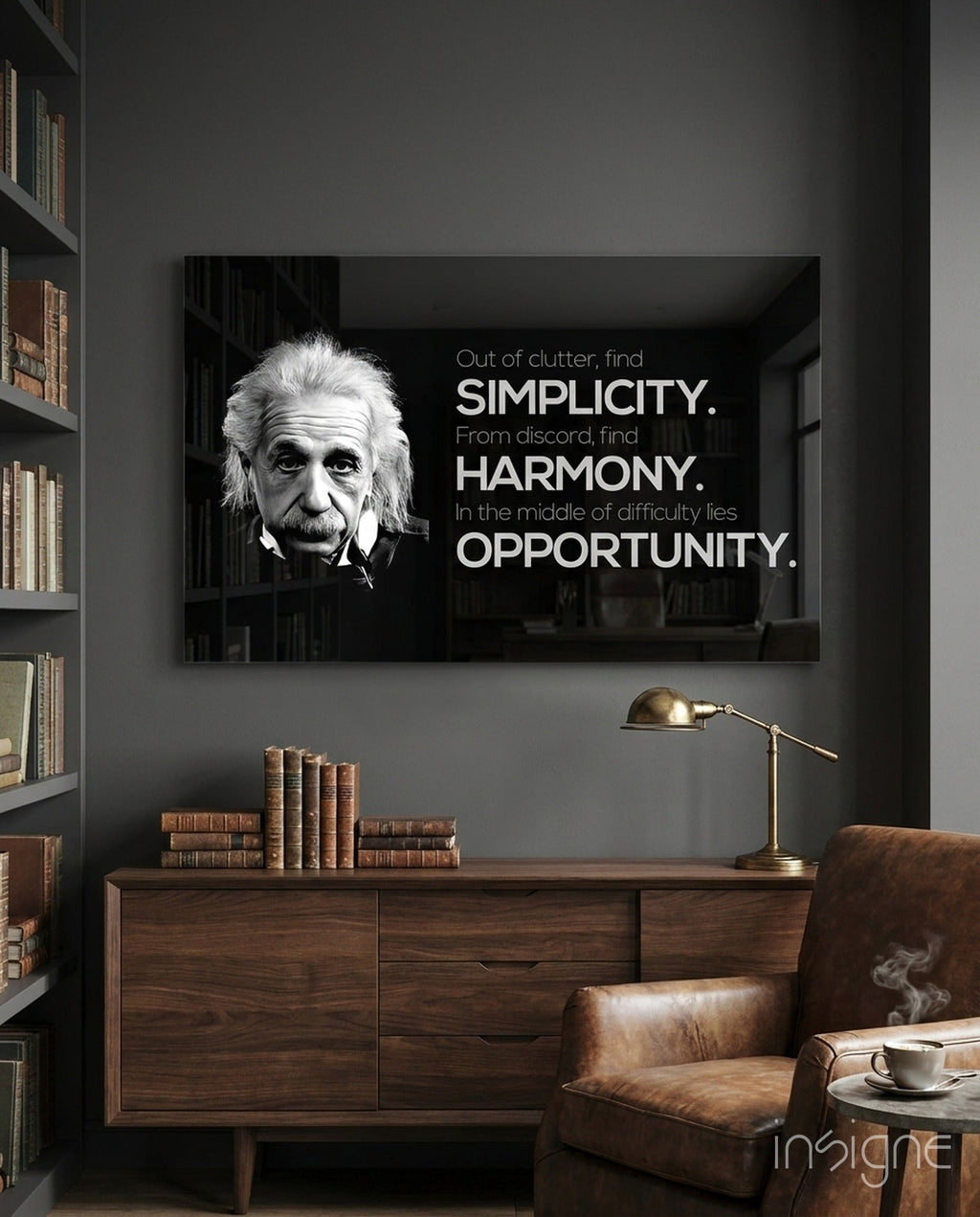 Einstein Glass Wall Art
