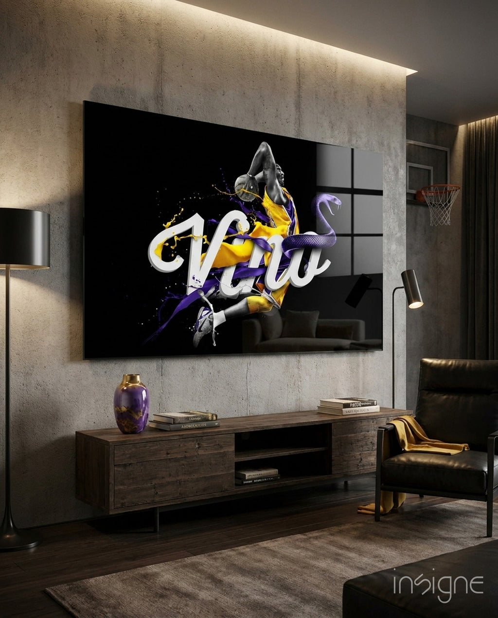 Los Angeles Lakers Glass Wall Art