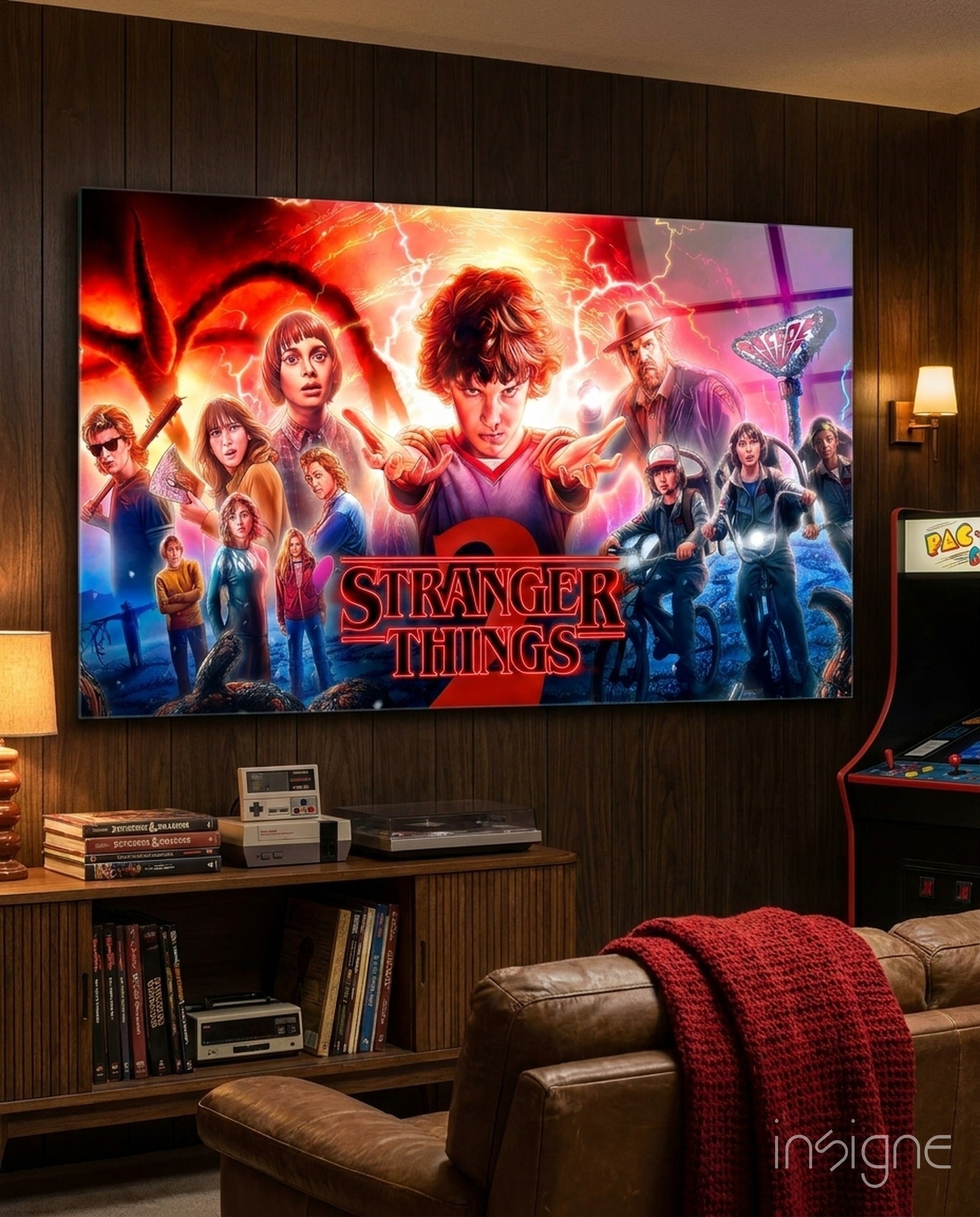 Stranger Things Poster Glass Wall Art