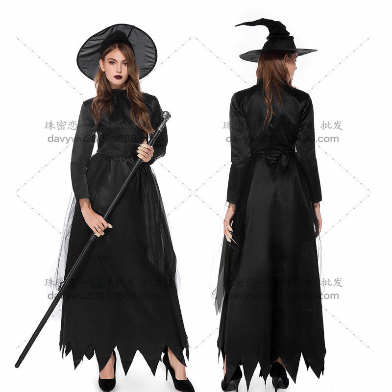 Halloween Black Devil Costume Christmas Witch Costume Vampire Cosplay Uniform Party Performance Dress Size Options