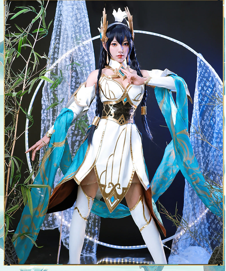 League of Legends Jade Sword Legend: Erelia Blade Girl cosplay costume set for women