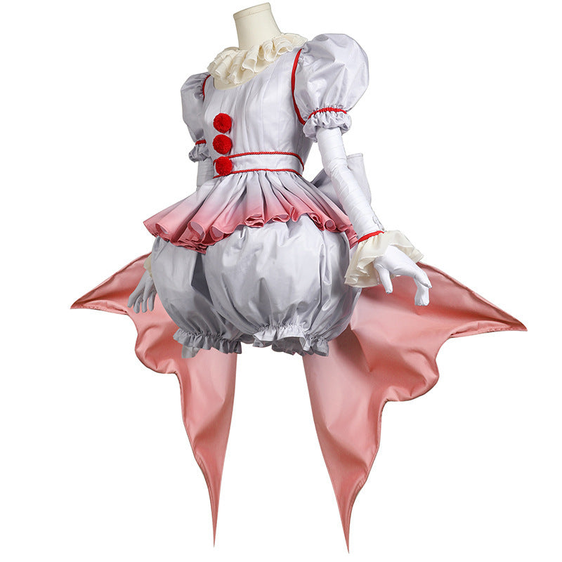 Factory Direct Supply Horror Clown Cosplay Costume for Girls, Halloween Outfit, Clown Character Costume