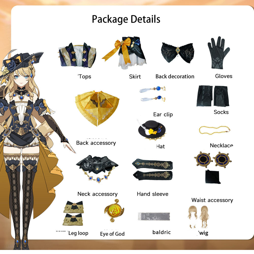 Genshin Impact Maple Dana Weiya Cos Costume Full set of Navia Cosplay anime Animation Game Costume Female