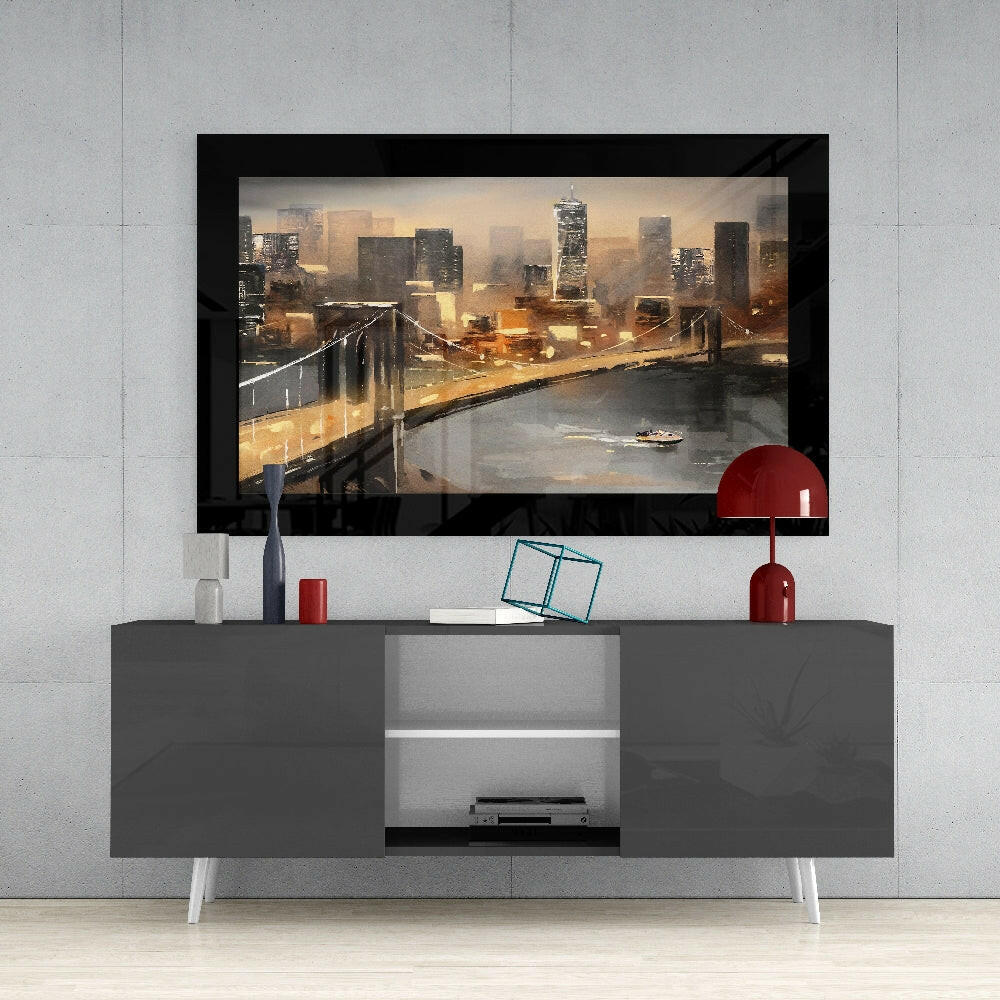 Brooklyn Bridge Glass Wall Art