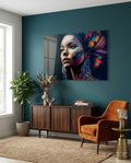 Girl with a Tattoo Glass Wall Art  || Designer Collection