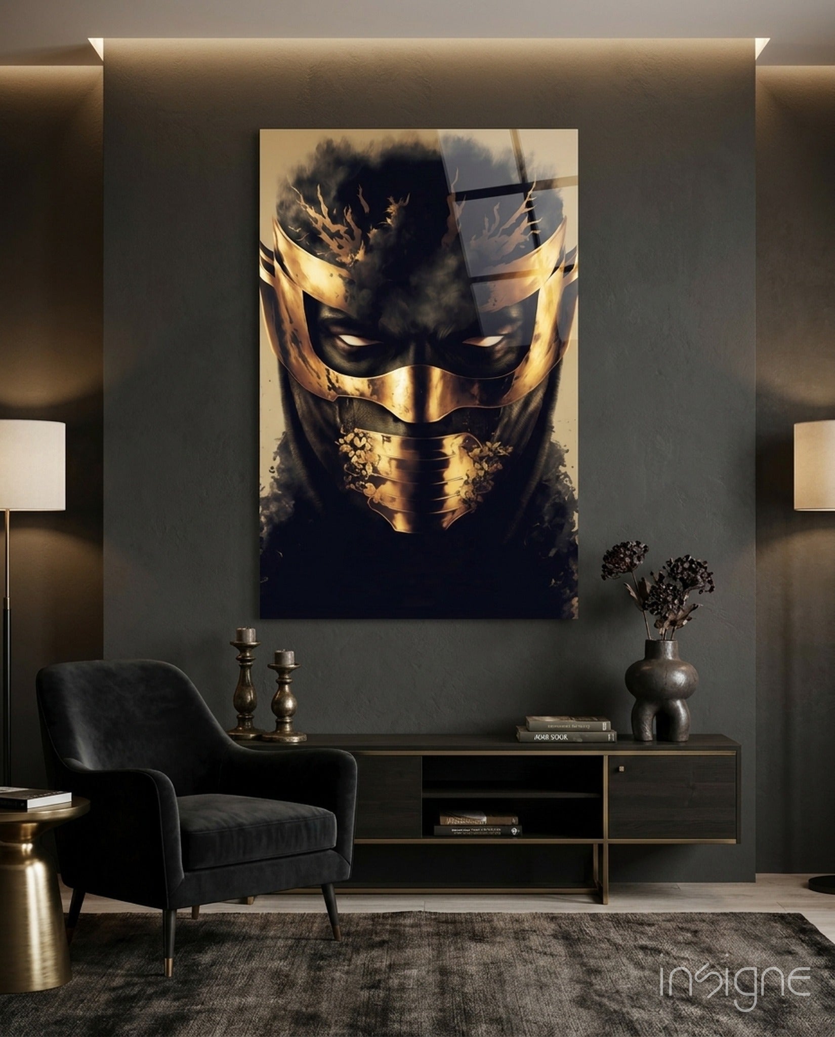 Masked Horror Glass Wall Art  || Designer Collection