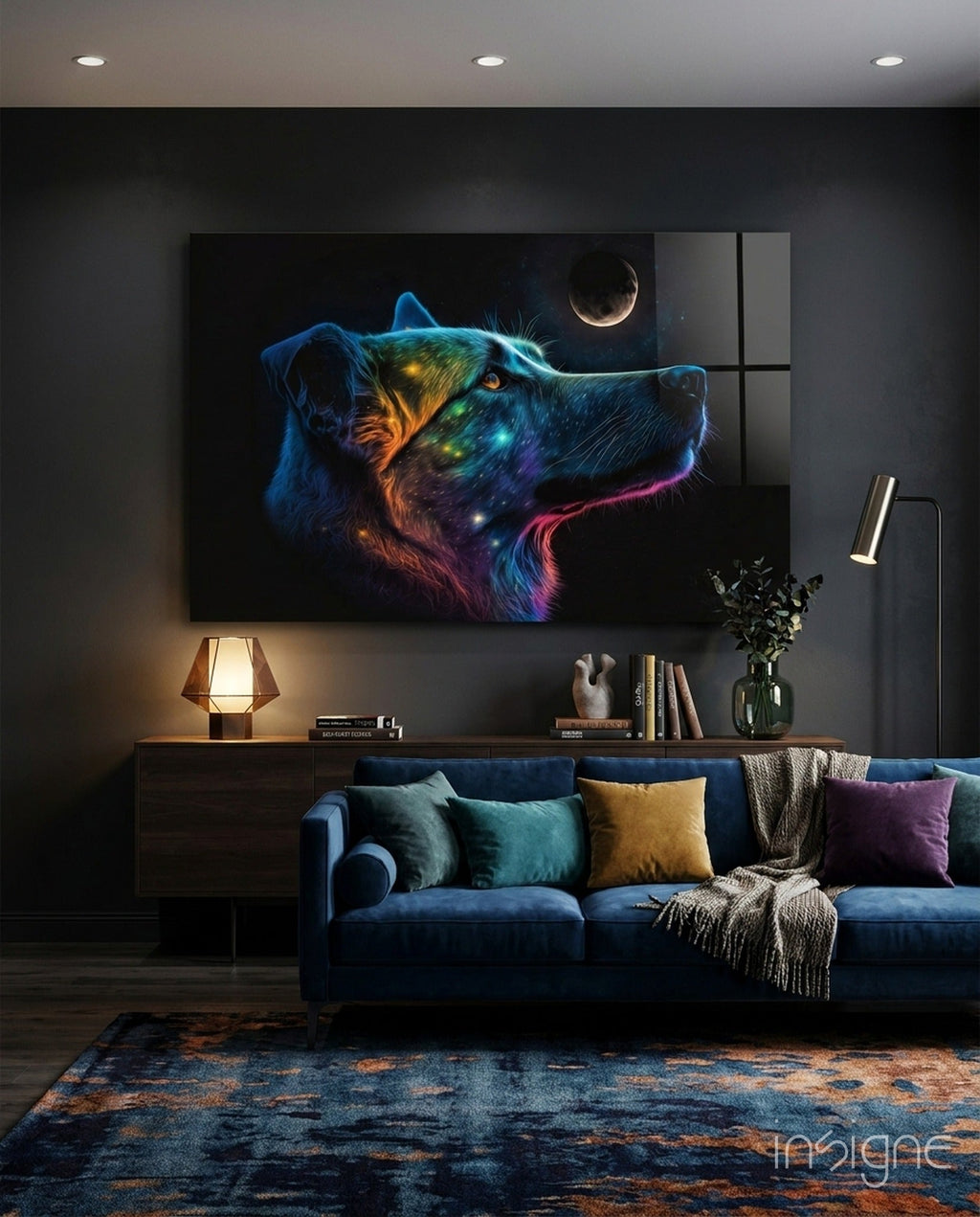 Space Dog Glass Wall Art  || Designer Collection