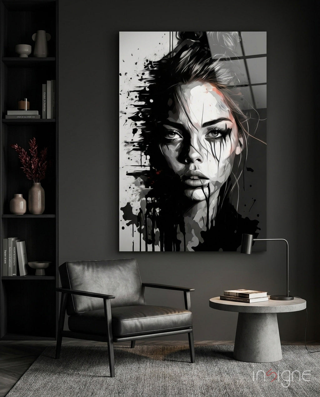 Scribbled Beauty Glass Wall Art  || Designer Collection