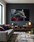 Colorful Cat Glass Wall Art  || Designers Collection