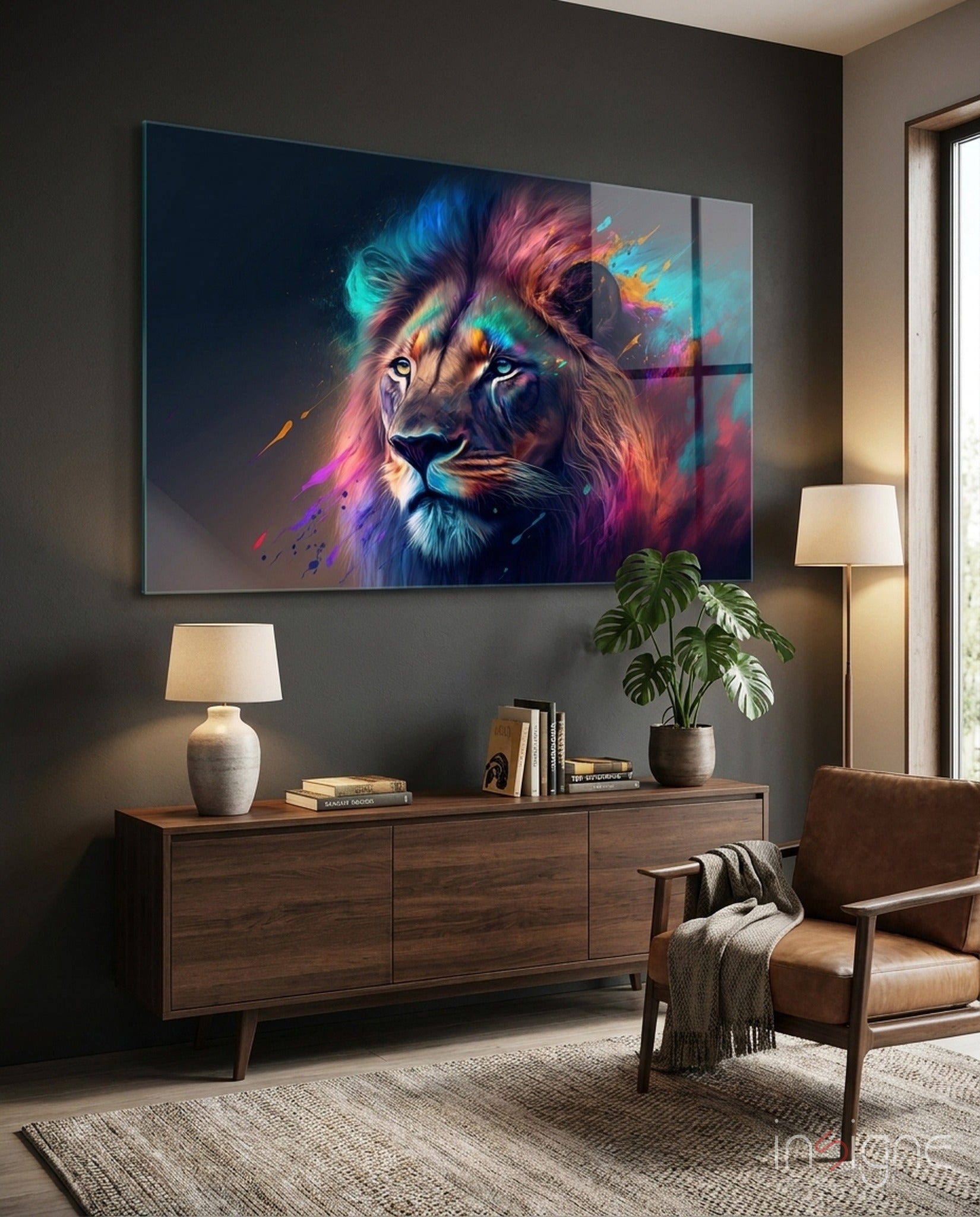 Nobility of the Lion Glass Wall Art  || Designer Collection