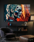 Harley Quinn Glass Wall Art  || Designer Collection