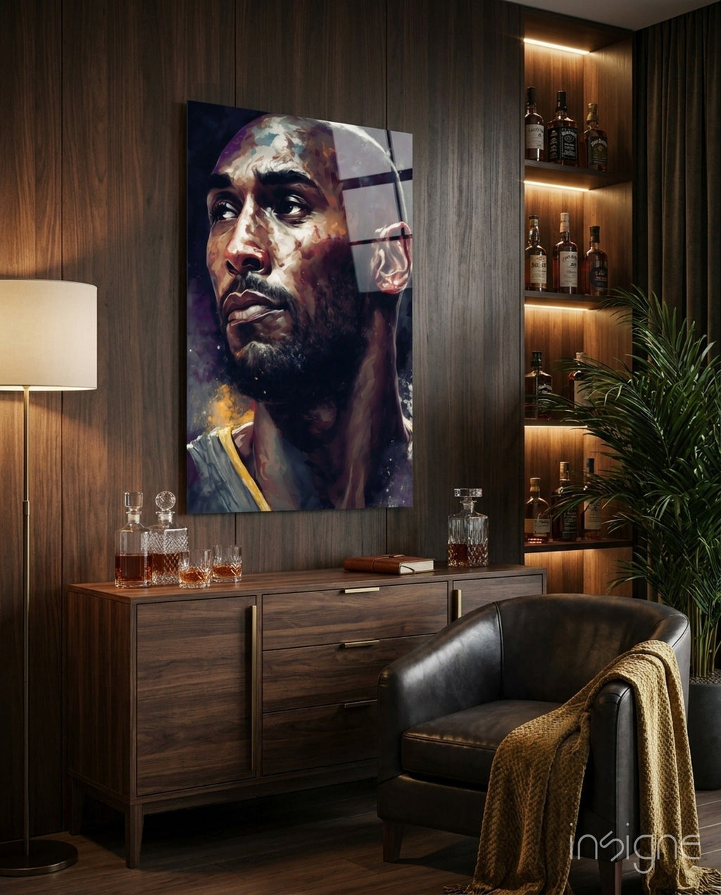 Kobe Bryant Glass Wall Art  || Designer Collection