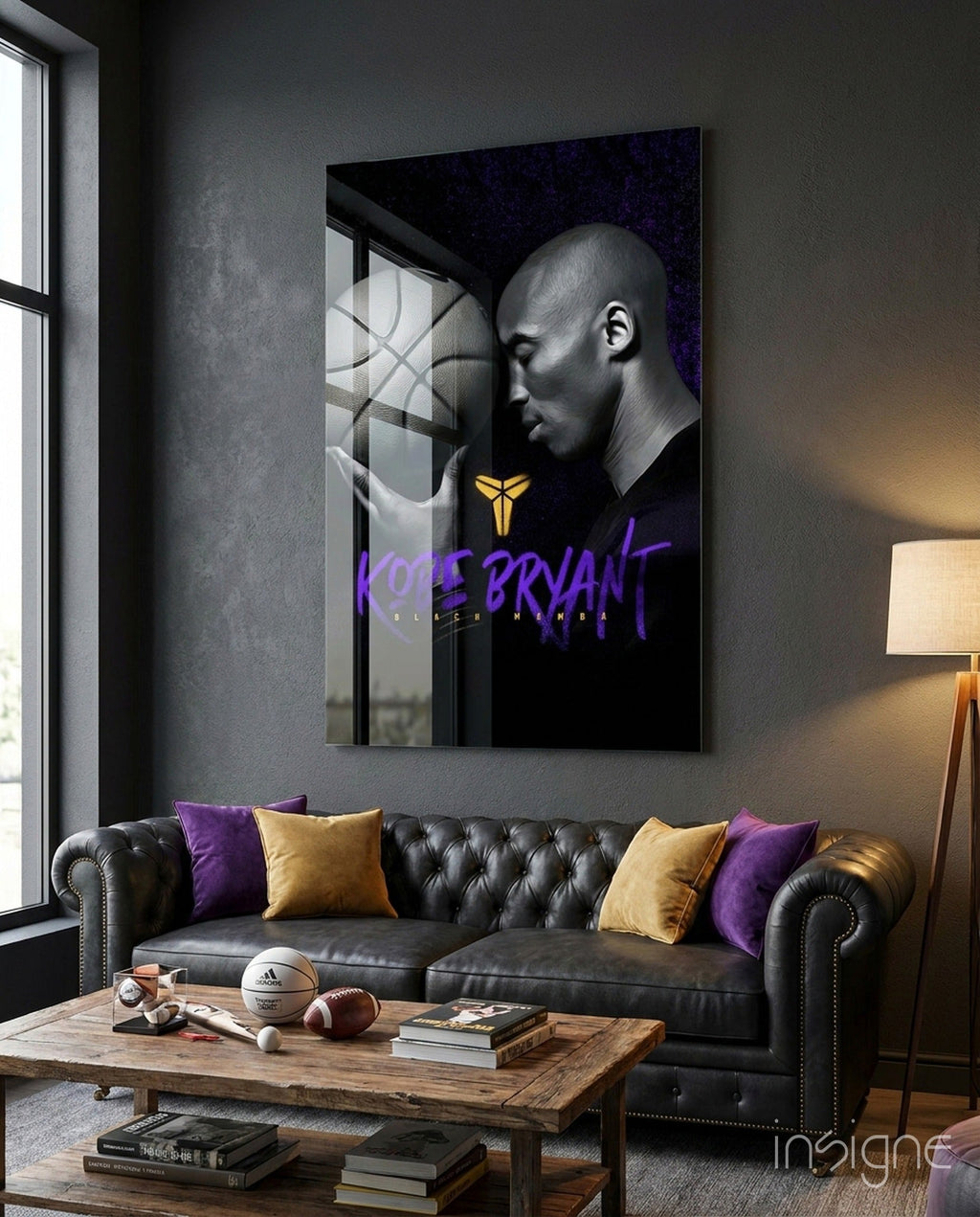 Kobe Bryant Glass Wall Art || Designer Collection