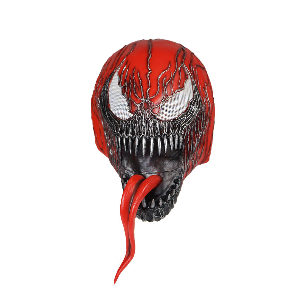 New full red venom spiderman cosplay avengers venom latex mask movie character headgear