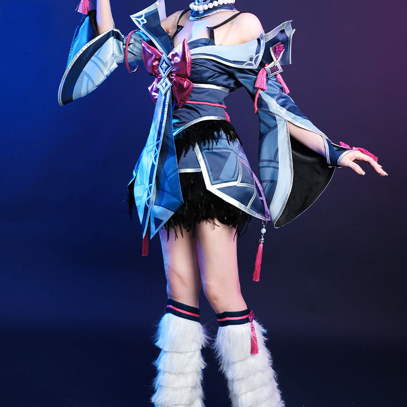 League of Legends LOL Pure Snow Moon Ali cosplay costume, Nine Tailed Fox cosplay costume, C-suite, full set of women's clothing