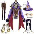 in Stock S-XL Mona Genshin Impact Cosplay Costume Wig Hat Anime Sexy Jumpsuit Halloween Carnival Party Outfits for Women