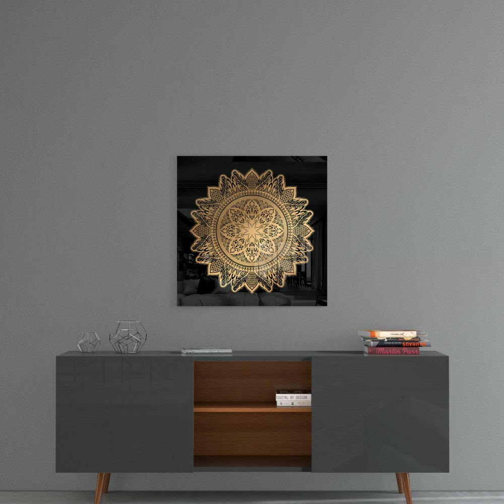 Nostalgic Lace Motif Glass Wall Art