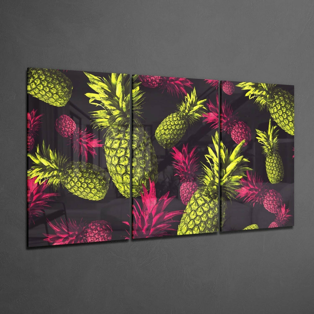 Pineapples Glass Wall Art
