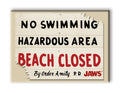 Aquarius Magnets: Flat Magnet - JAWS - Beach Closed