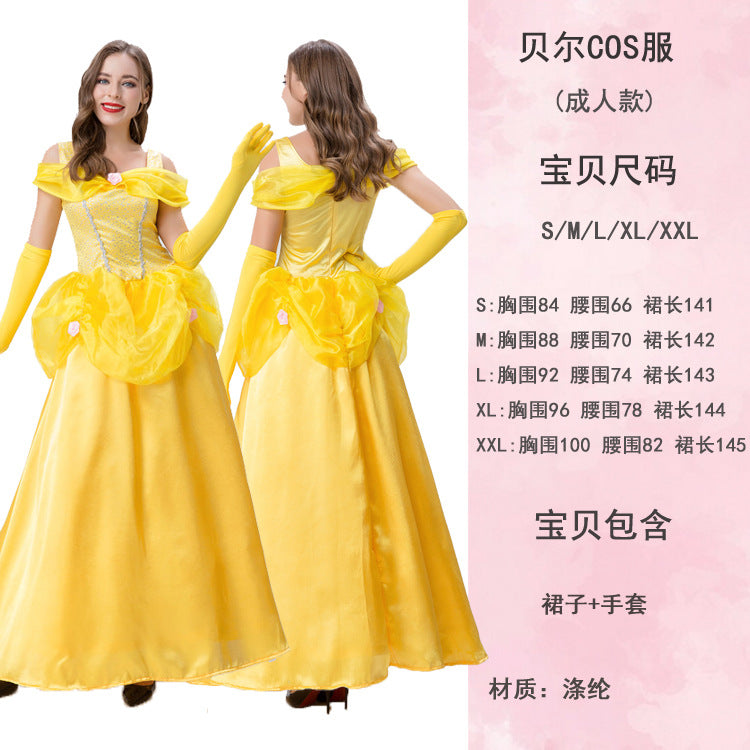 Halloween costume Beauty and Beast adult Princess Bell dress Princess Beier cos costume fashion photography costume