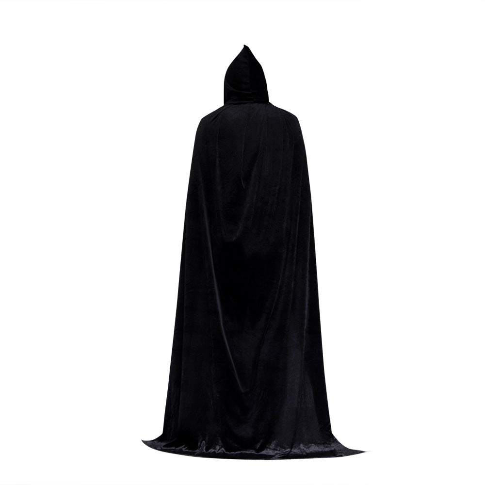 Halloween cloak costume party makeup costume props children adult cloak black pleuche death ball