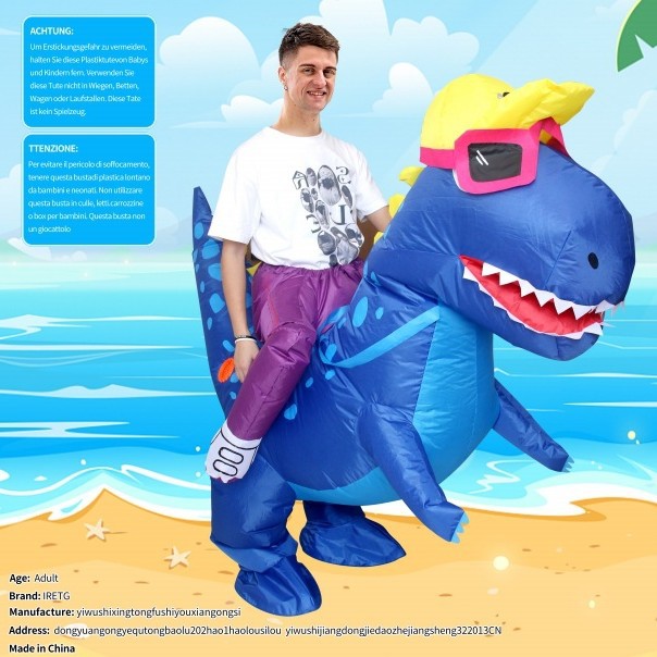 Step into festival party costume Halloween animal riding inflatable clothing dinosaur inflatable clothing dress up inflatable clothing outfit