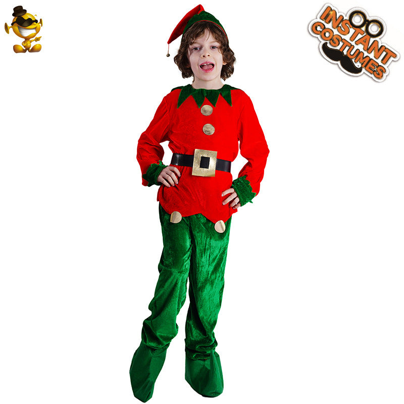 party costume party costume Green Christmas little boy girl Red Christmas dress masquerade
