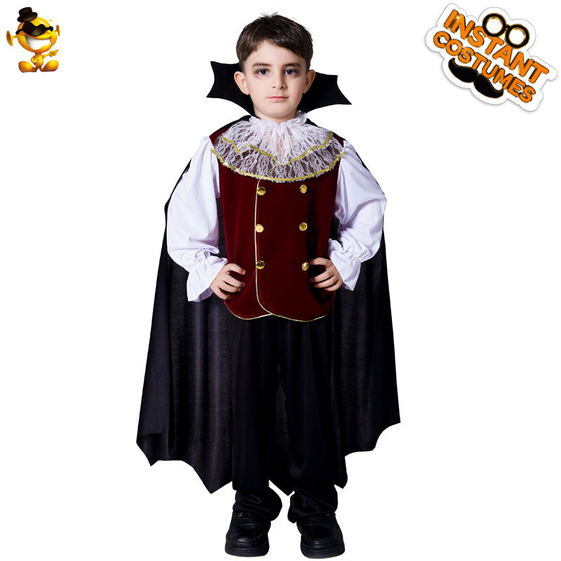 Children's horror vampire boy costume Halloween ghost festival masquerade cosplay party performance costume and accessories