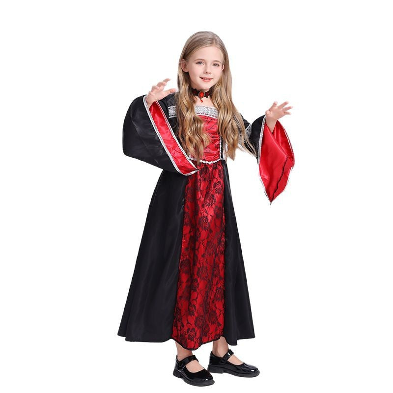 Halloween cosplay vampire costume girl character dress up party costume witch dress