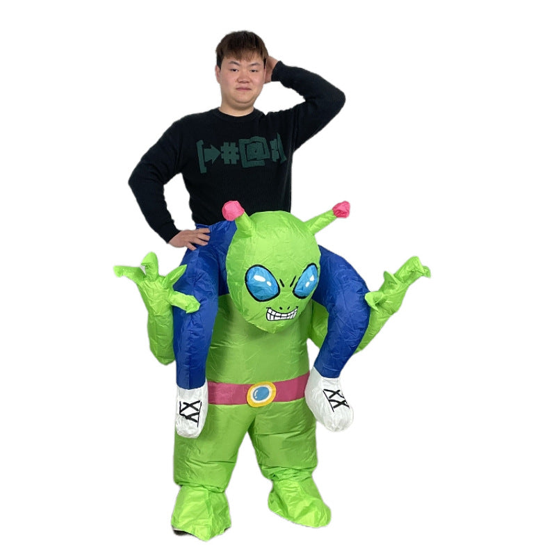 Halloween Alien inflatable clothing doll funny costume makeup props green ghost hug man inflatable costume