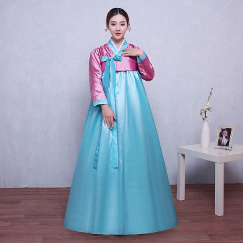 Hanbok women's adult Korean costume traditional Korean Ancient Costume National minority dance costume for the annual meeting