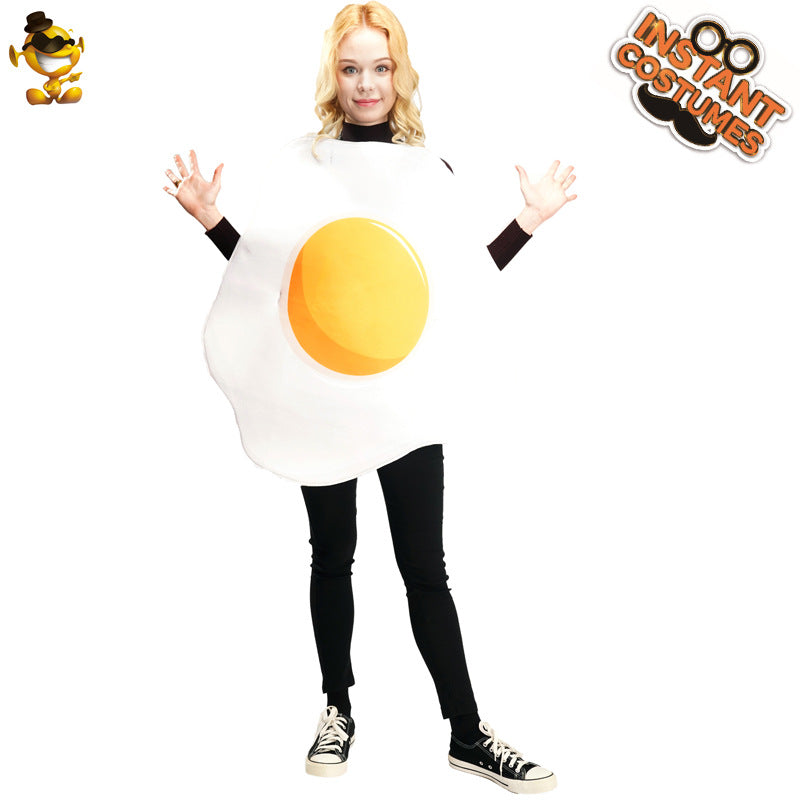 Halloween adult men and women couple poached egg bacon party costume funny food cosplay costume