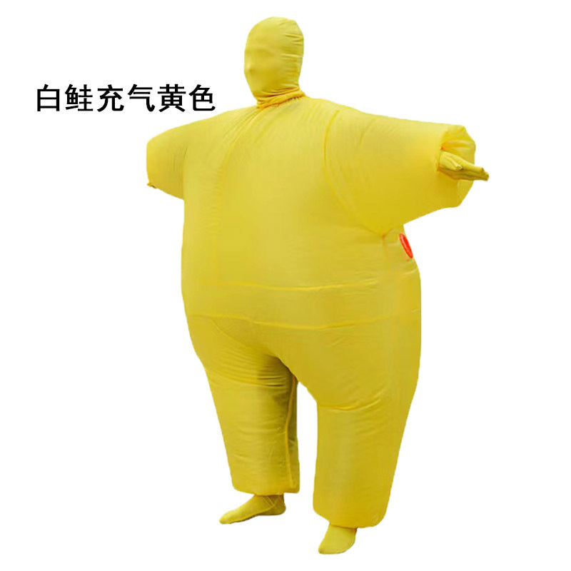 Halloween inflatable clothing costume masquerade funny props White Salmon inflatable clothing masked ninja inflatable sumo costume