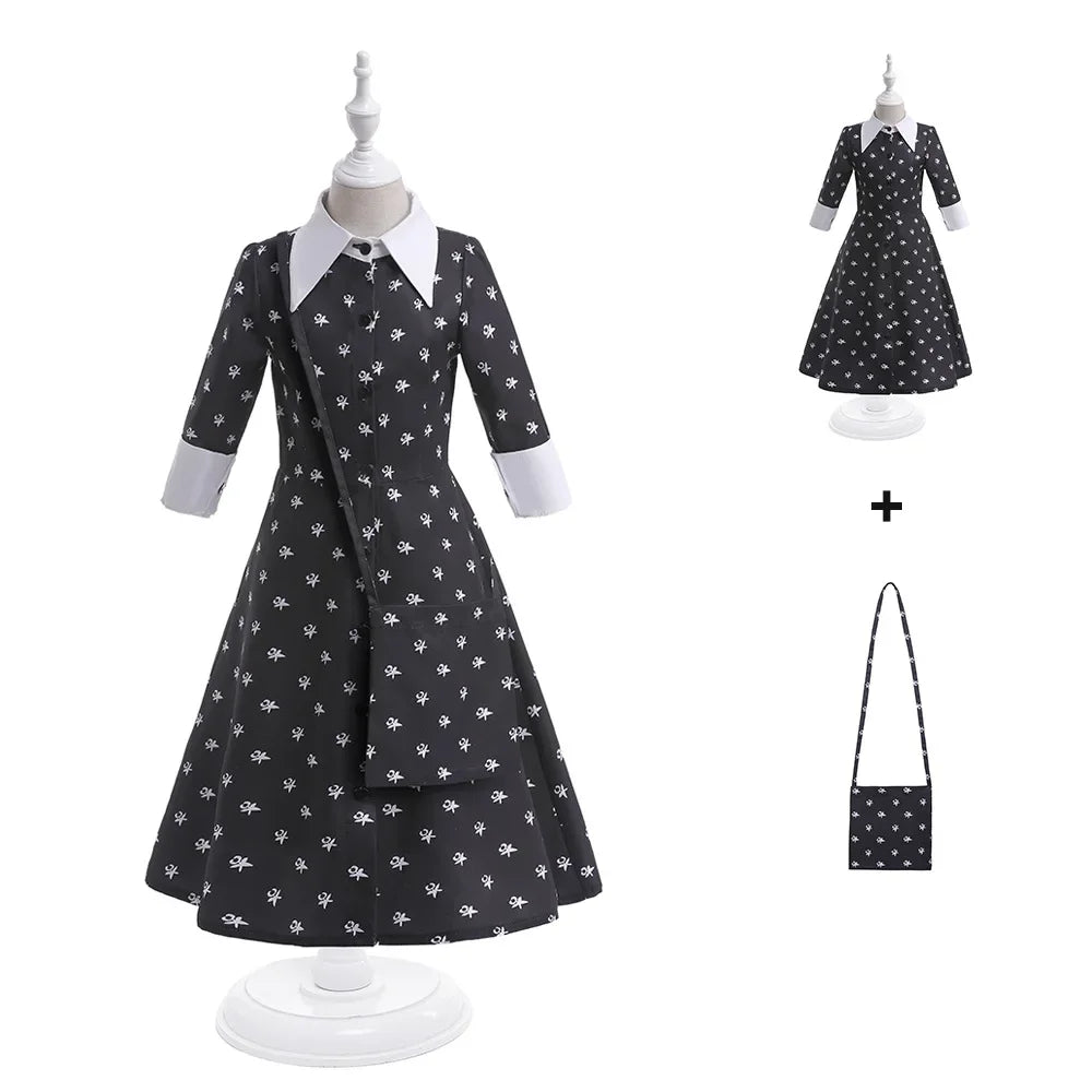 Wednesday Adams family cos costume dress cosplay cosplay costume Amazon princess dress