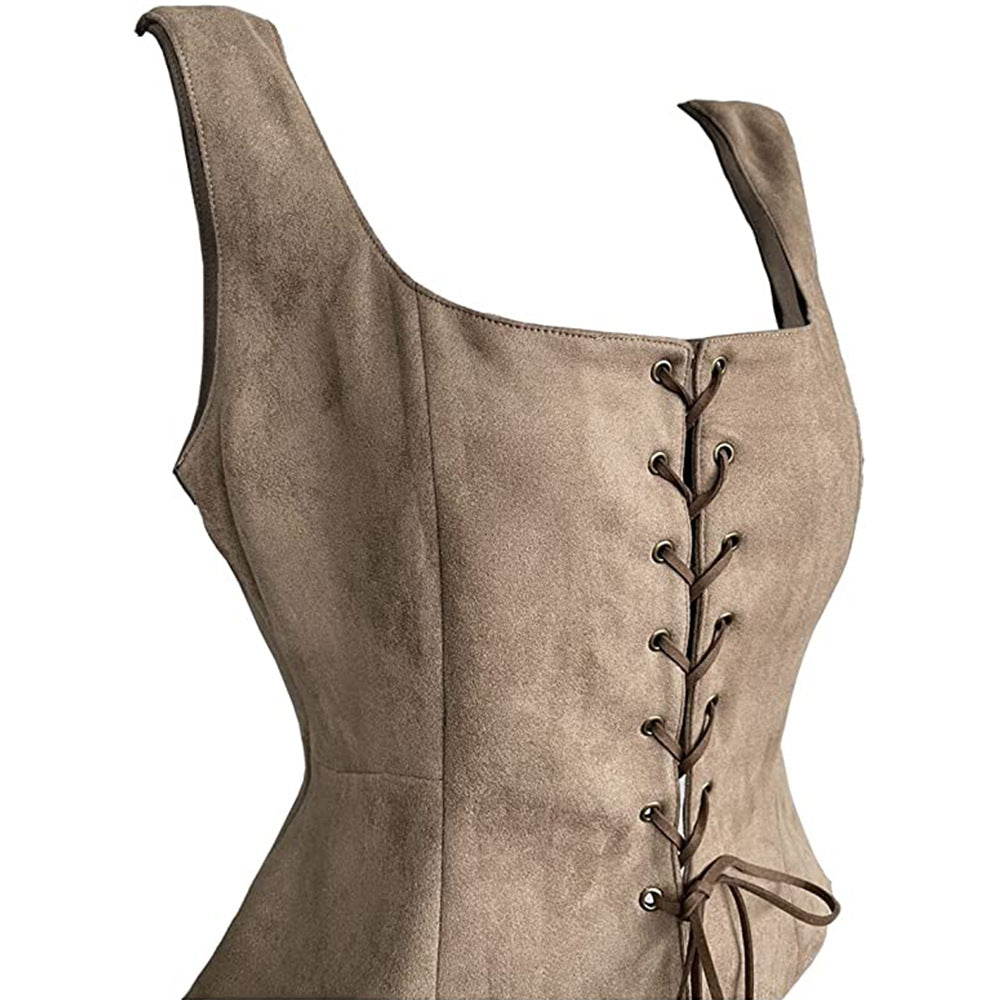 Amazon Renaissance Viking cos costume vest suede vest Halloween costume factory