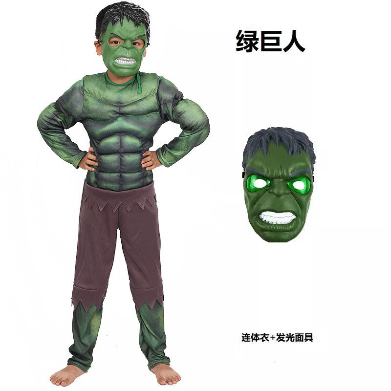 Halloween cos clothing Avengers Hulk children muscle luminous equipment