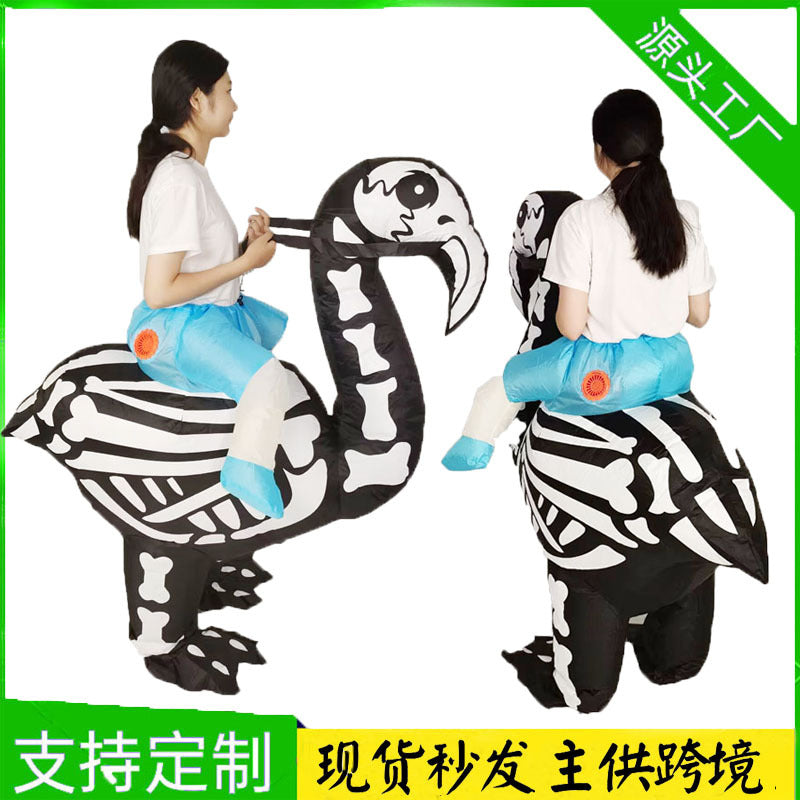Halloween hot funny party Mount skull animal Flamingo inflatable doll costume Road