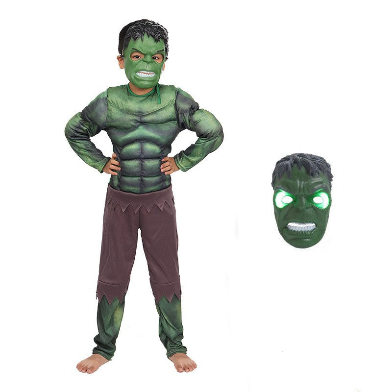 Halloween cos clothing Avengers Hulk children muscle luminous equipment