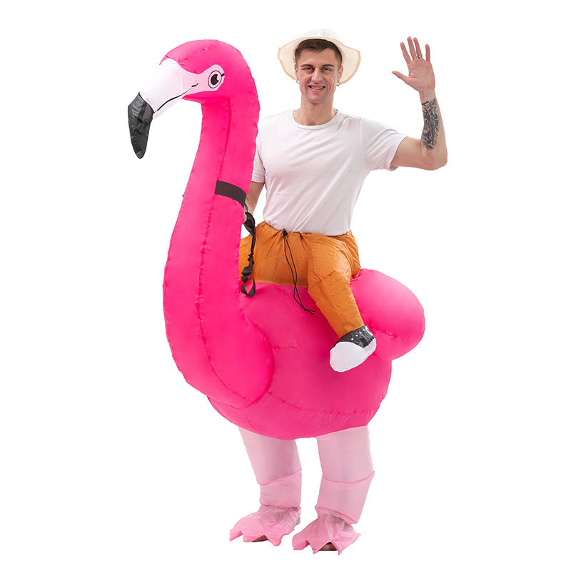 Carnival party flamingo inflatable clothing parent-child entertainment children Flamingo walking doll performance costume and accessories wholesale factory