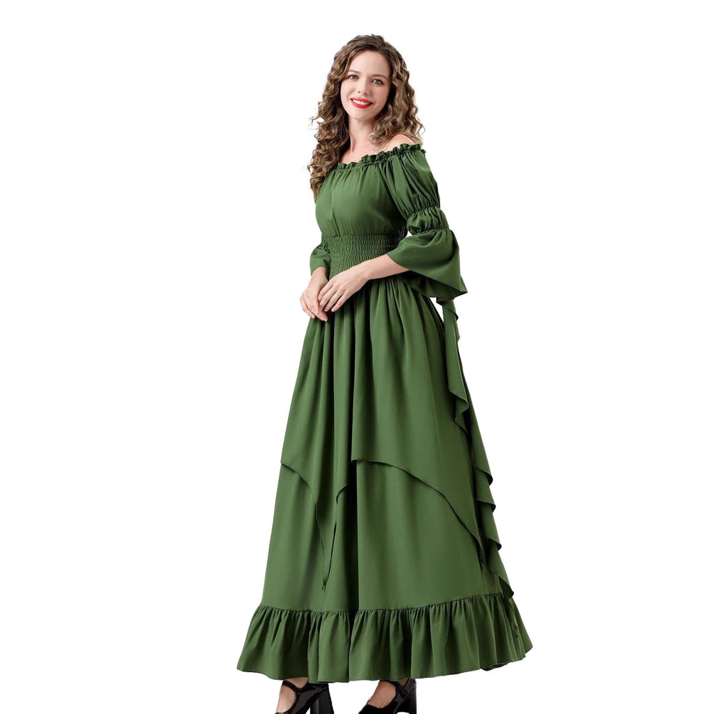 Halloween costume medieval renaissance vintage dress women's Gothic witch dress stage costume