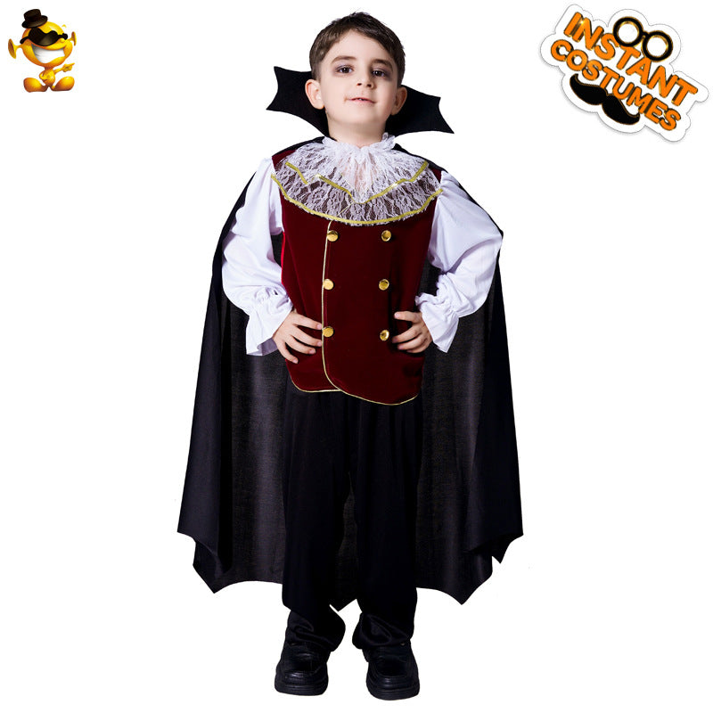 Children's horror vampire boy costume Halloween ghost festival masquerade cosplay party performance costume and accessories
