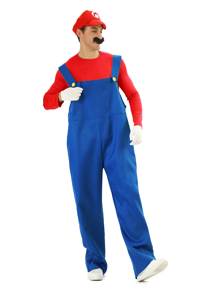 Halloween Masquerade clothes Mary costume cosplay men's and women's adult costume Mario costume