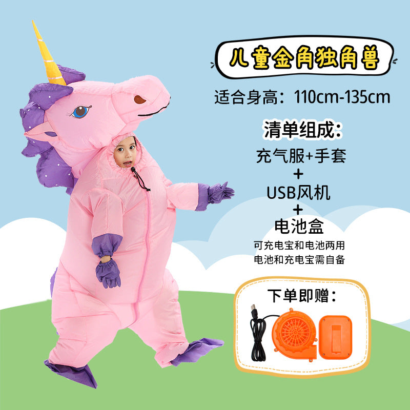 Unicorn inflatable costume adult and children Party parent-child watch show props Cartoon Doll Tianma cross-border hot selling
