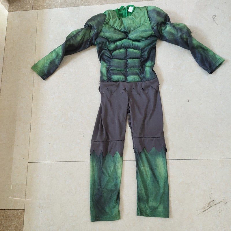 Halloween cos clothing Avengers Hulk children muscle luminous equipment