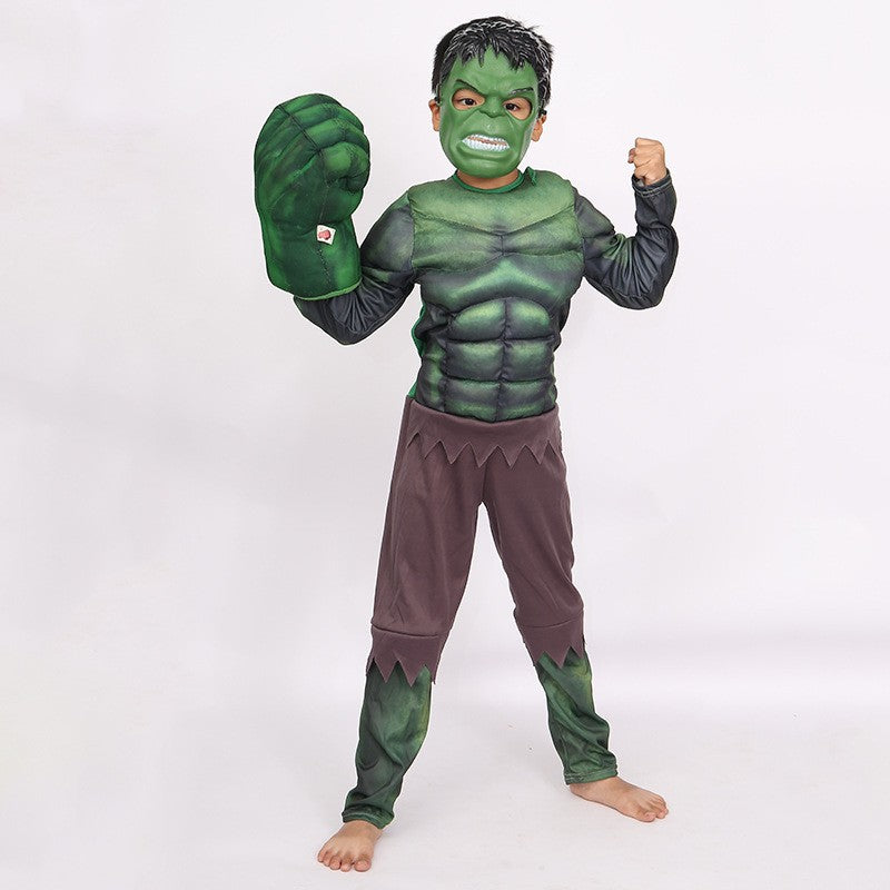 Halloween cos clothing Avengers Hulk children muscle luminous equipment